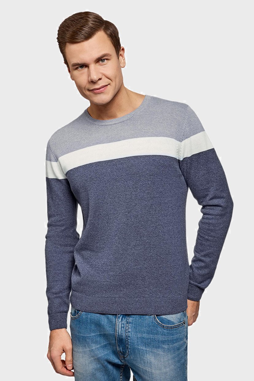 

Мужской джемпер в полоску Oodji  4L112234M/47167N/7075O, Мужской джемпер в полоску Oodji S 4L112234M/47167N/7075O