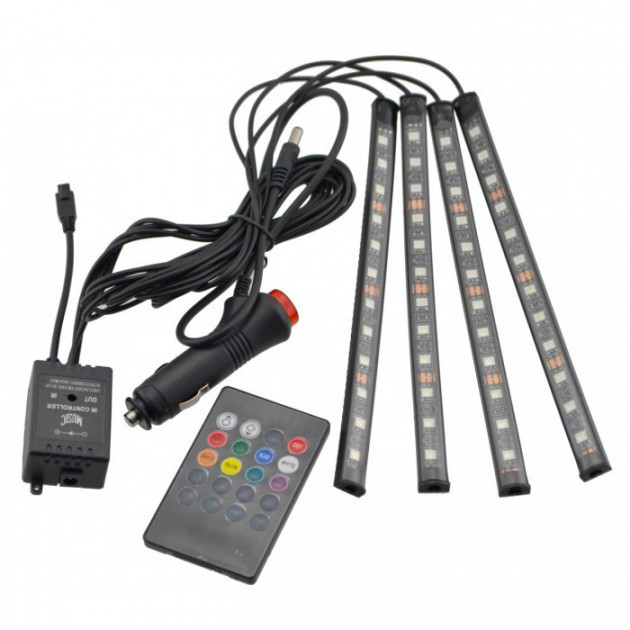 

Светодиодная лента RGB 12 LED комплект цветная для фоновой подсветки Универсальная подсветка с микрофоном HR-01678
