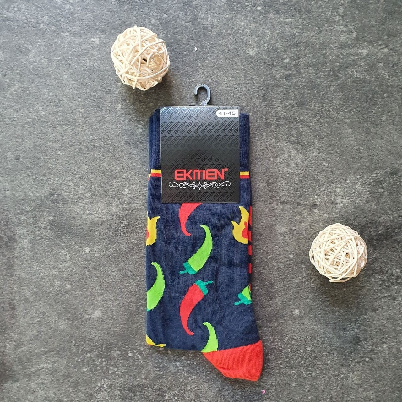 

Носки мужские Ekmen Перчик высокие -45р. С принтом, Носки мужские Ekmen Перчик высокие 41-45р. С принтом