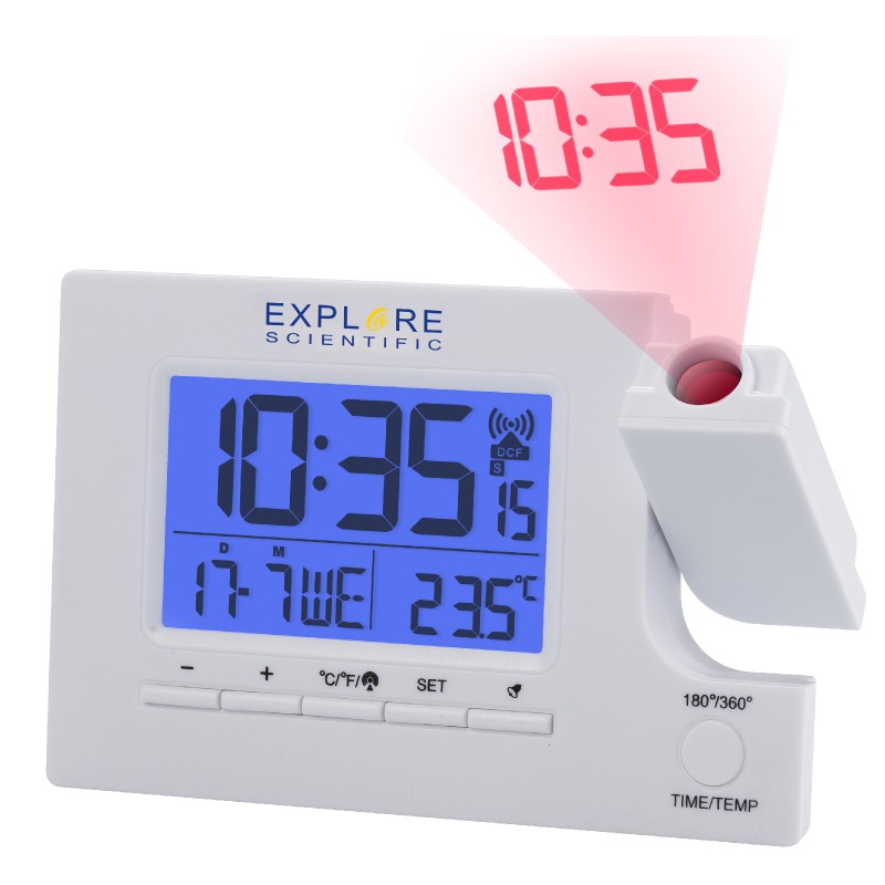 

Часы проекционные Explore Scientific Slim Projection RC Dual Alarm White , код: 928649-SVA