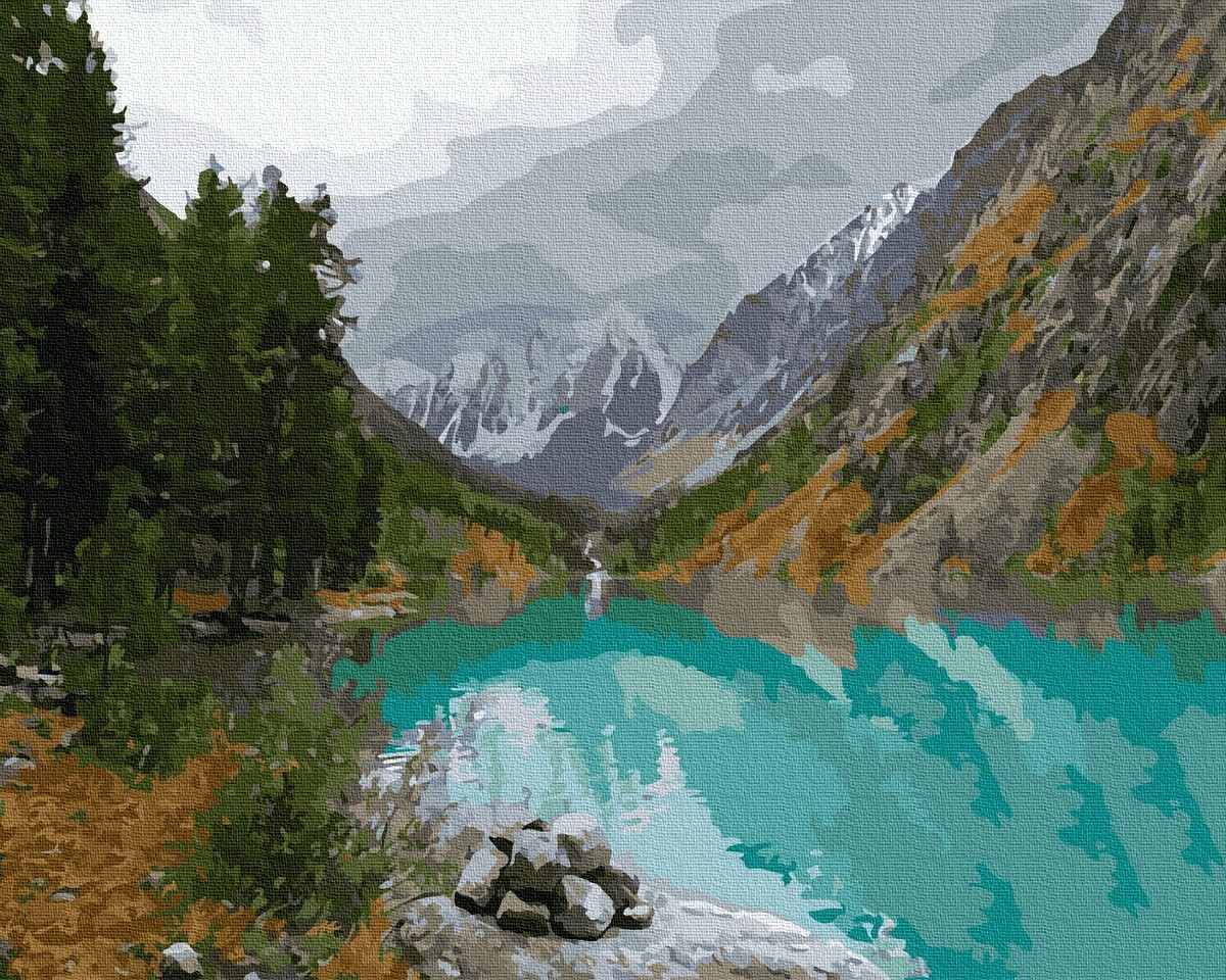 

Картина по номерам Вид на горное озеро 50*40 BrushMe