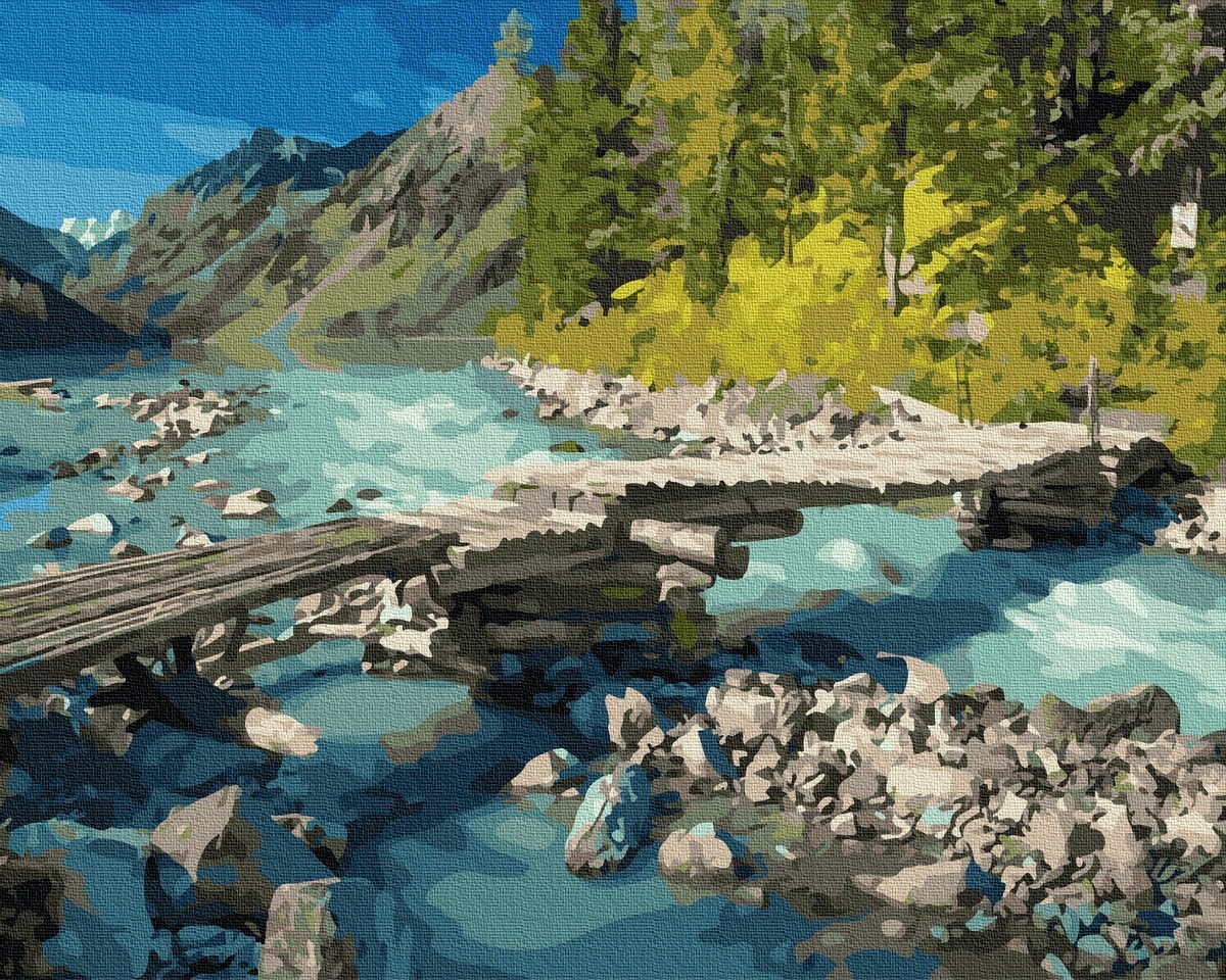 

Картина по номерам Горный мостик, Brushme 40*50