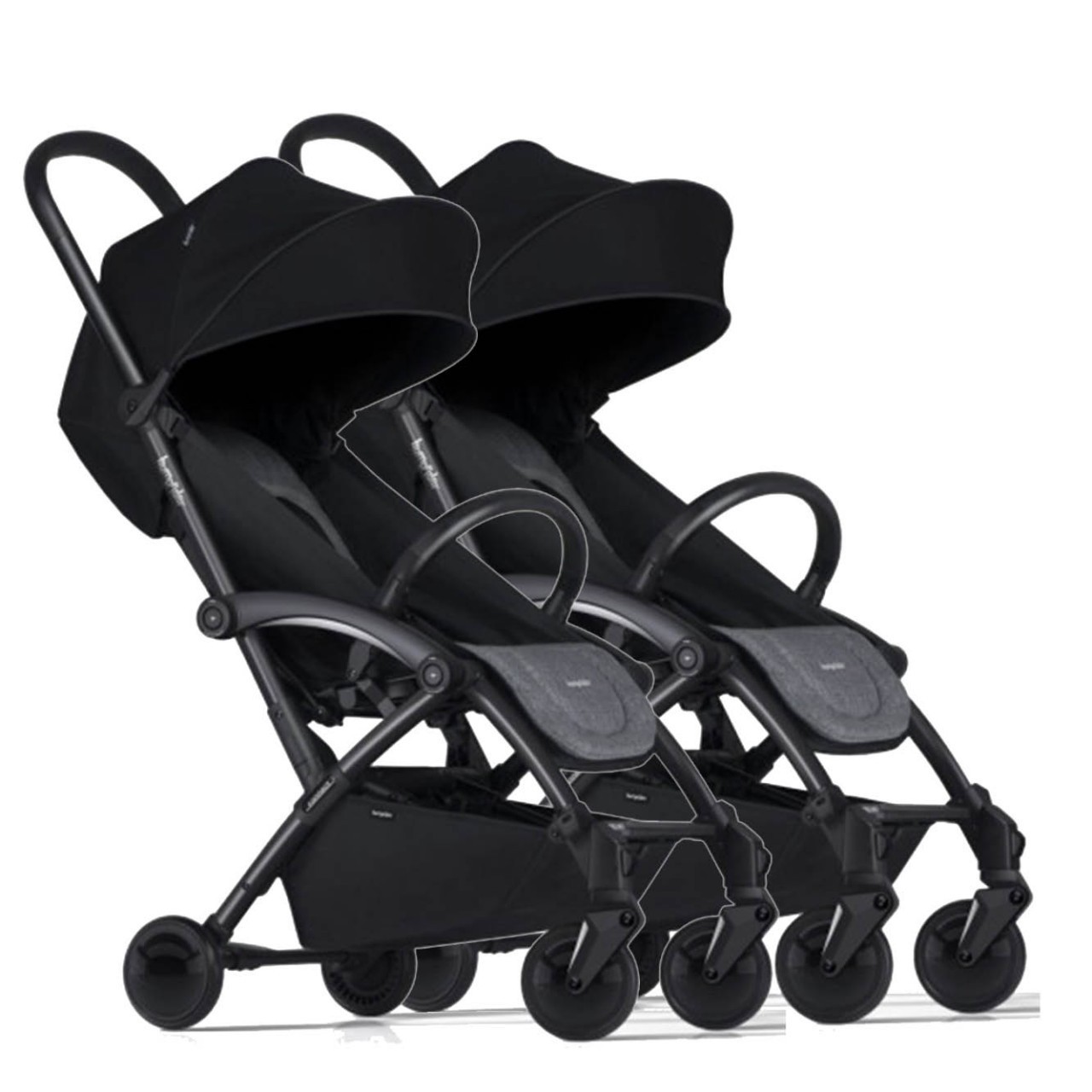 

Детская прогулочная коляска для двойни Bumprider Connect 2 Grey шасси Black