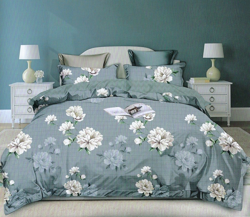 

Комплект постільної білизни Шем Royal satin 150Х215 переважно зелений 03