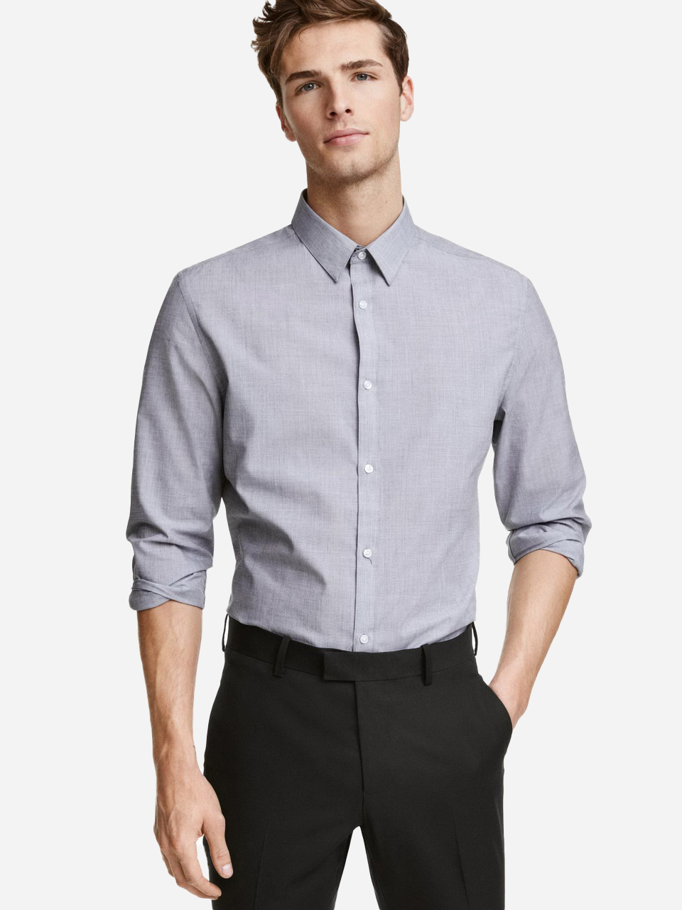

Рубашка H& 0400531-010  Серая, Рубашка H&M 0400531-010 M Серая