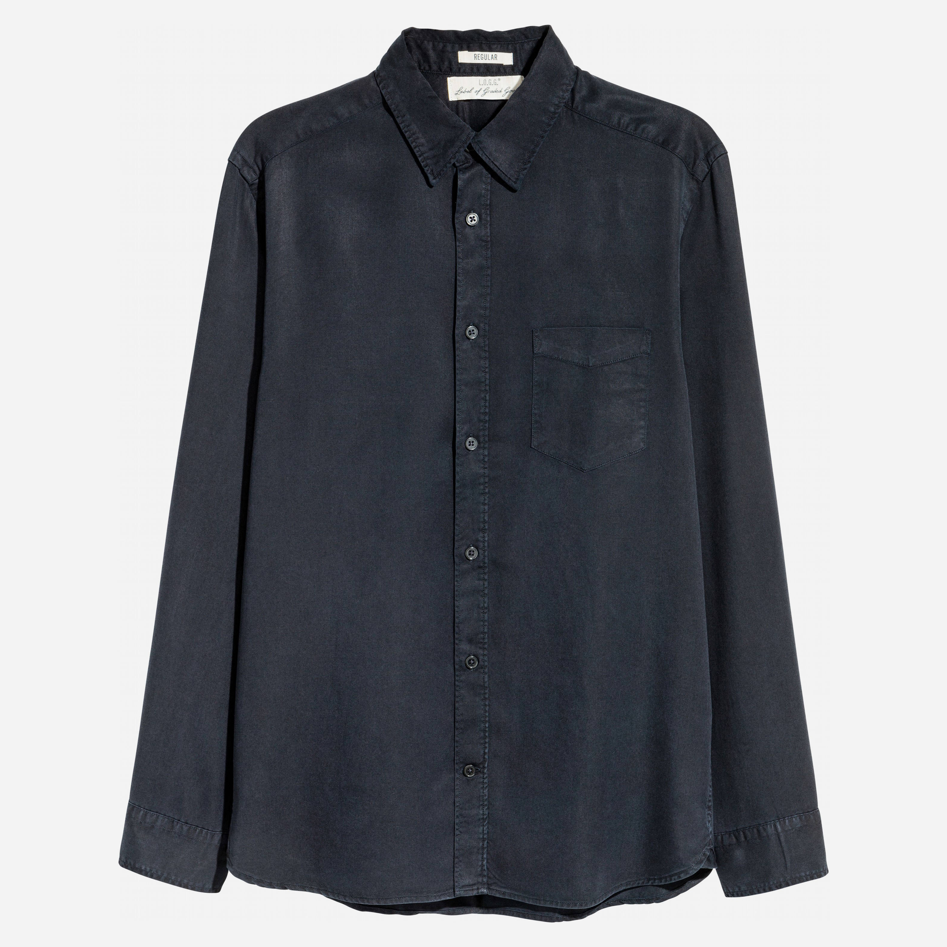 

Рубашка H&M 4591425-AAQJ M Темно-синяя