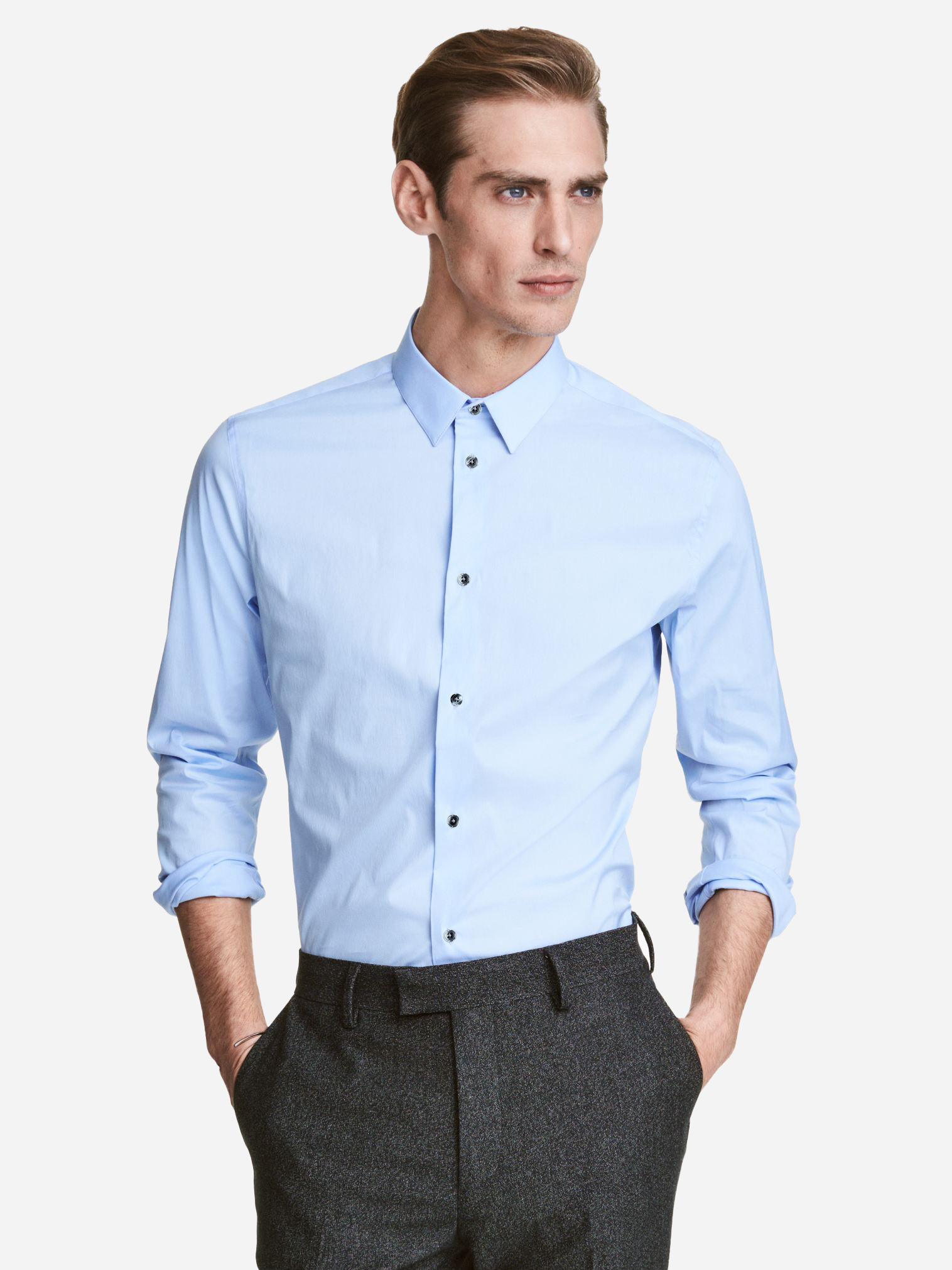 

Рубашка H& 1904-3929382  Голубая, Рубашка H&M 1904-3929382 M Голубая