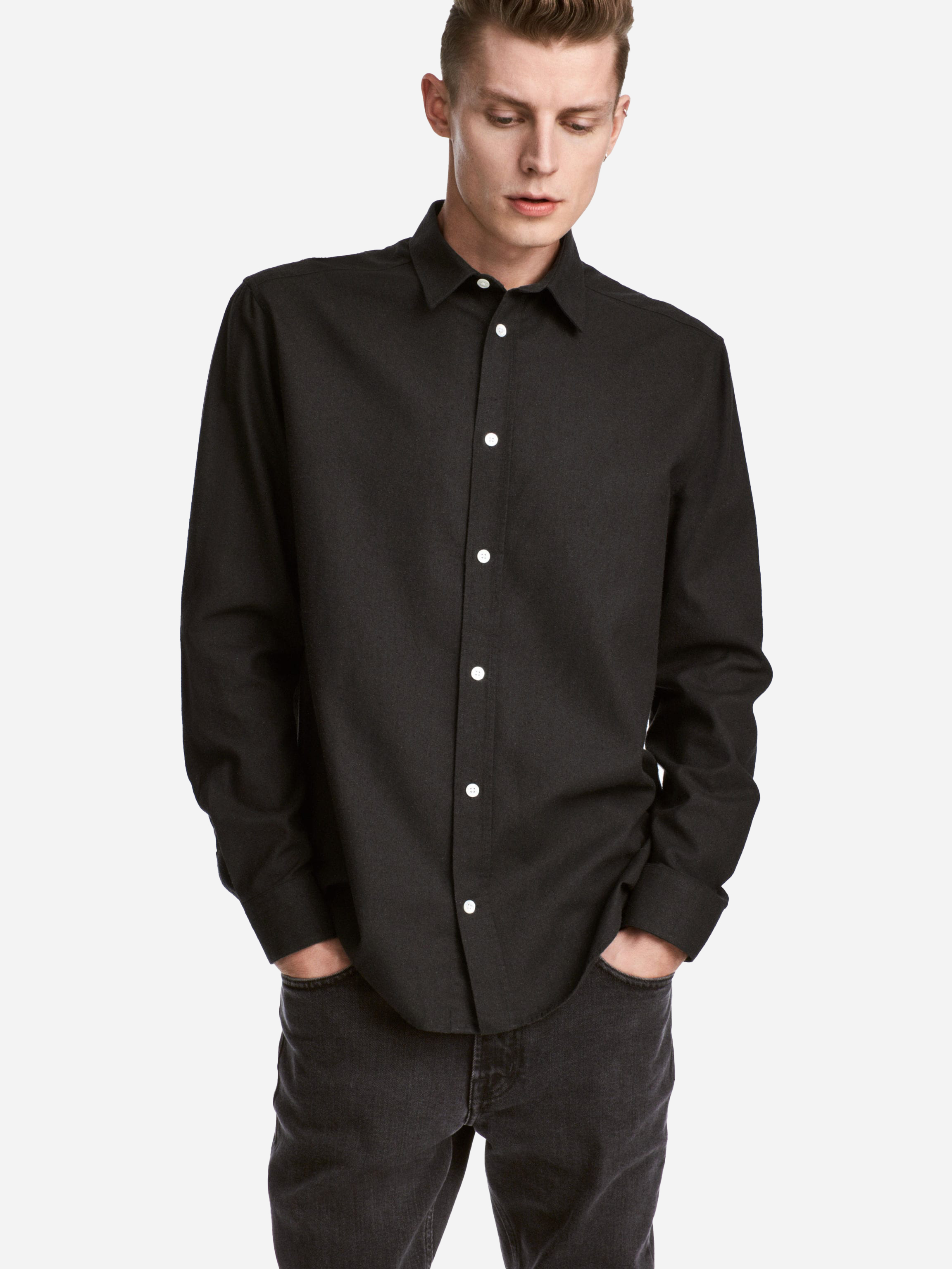 

Рубашка H&M 5507836-AAAD M Черная