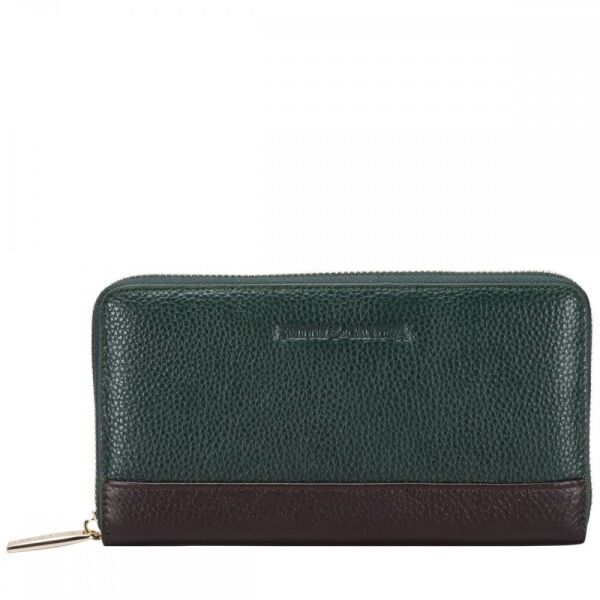 

Кожаный женский кошелек Smith and Canova 26800 Althorp (Green-Brown)