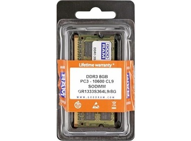 

Оперативная память GOODRAM 8 GB SO-DIMM DDR3 1333 MHz (GR1333S364L9/8G)