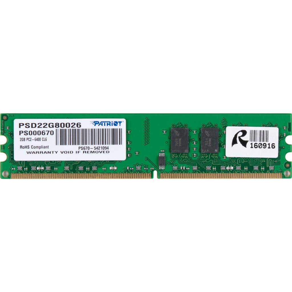 

Модуль памяти Patriot DDR2 2GB/800 Signature Line (PSD22G80026)