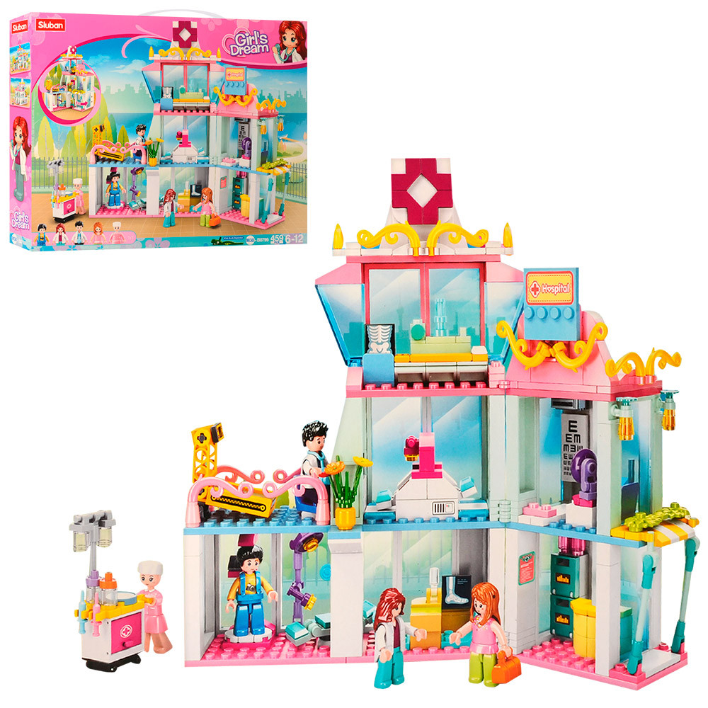 

Конструктор SLUBAN M38-B0799 больница, дом3этажа, 25см,фигурки, 459дет, в кор-ке, 42,5-33-7см