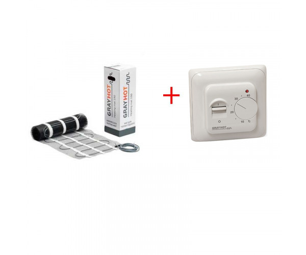 

Комплект Греющий мат GrayHot 11.5 м2 (0919034) с механическим терморегулятором RTC 70