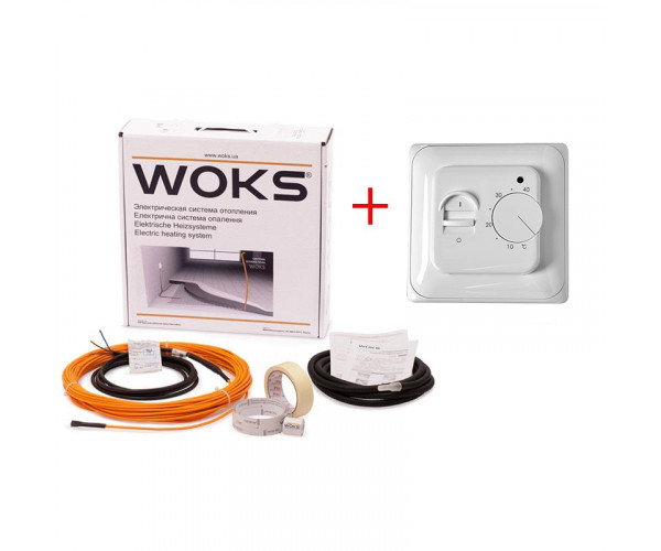 

Комплект Греющий кабель Woks 10 21 м с механическим терморегулятором RTC 70