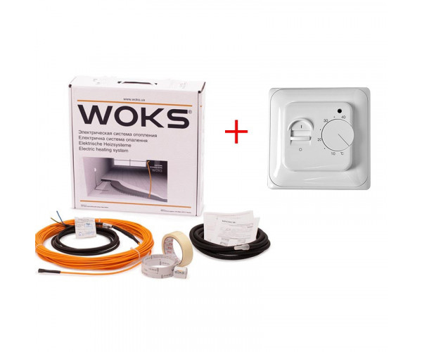 

Комплект Греющий кабель Woks 18 60 м с механическим терморегулятором RTC 70