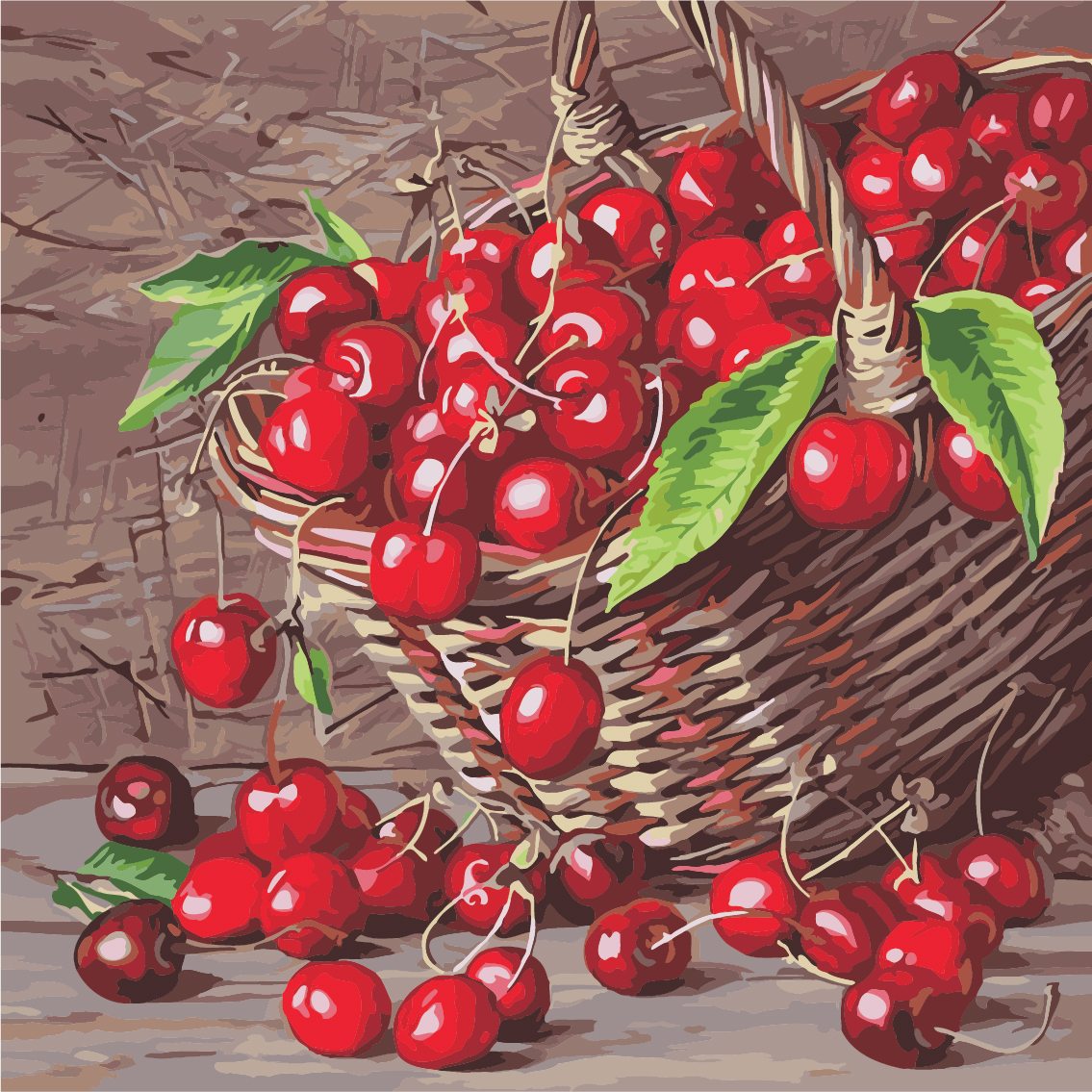 

Картина по номерам ArtStory Спелая вишня 40*40 см (без коробки) арт.AS0496