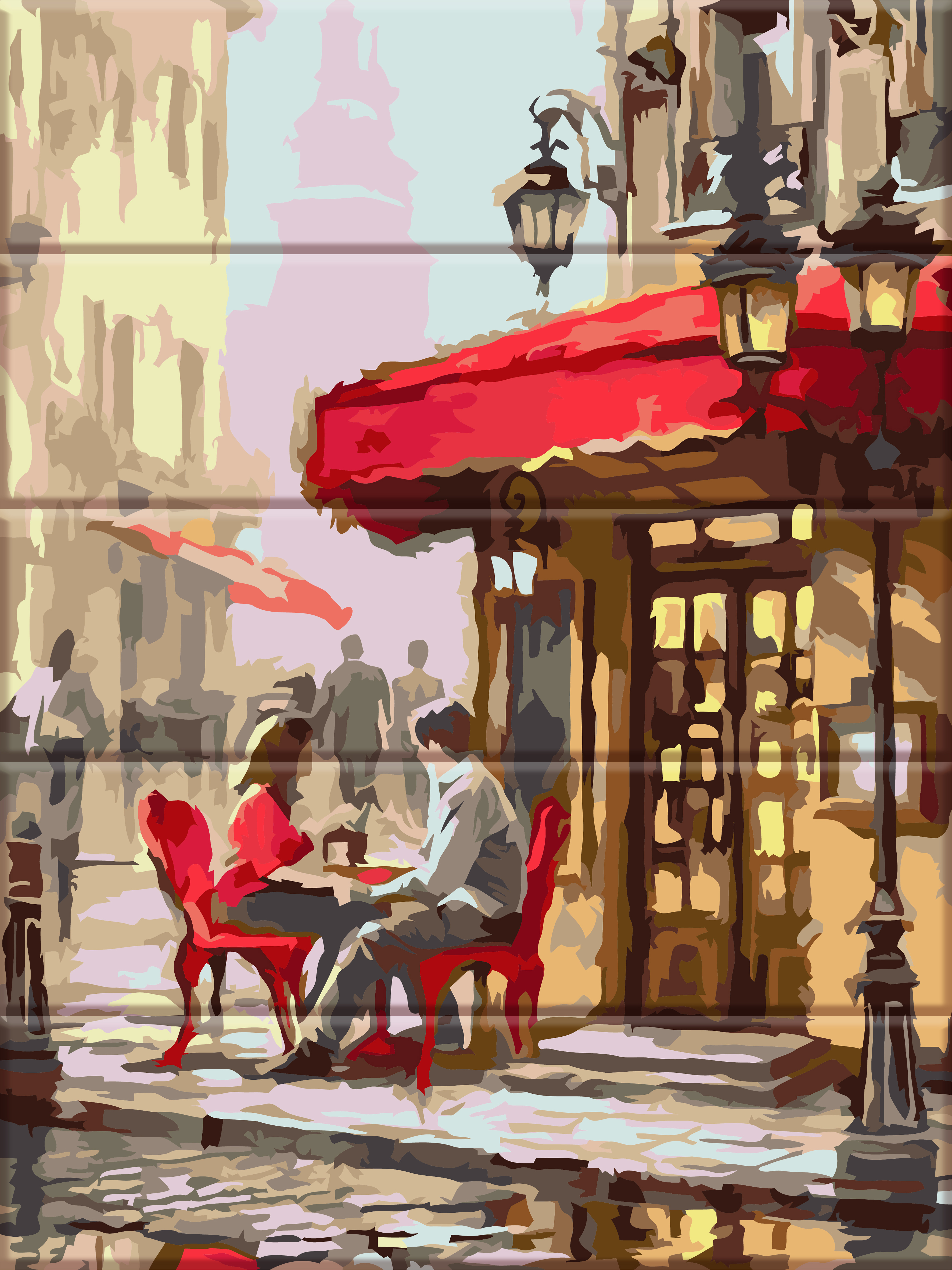 

Картина по номерам ArtStory Уличное кафе 40*30 см на дереве (в коробке) арт.ASW062