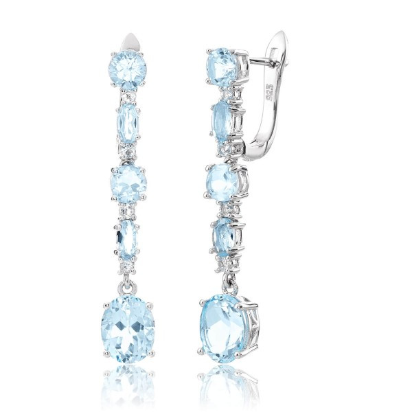 

Серебряные серьги Silver925 с топазом 7,35 гр