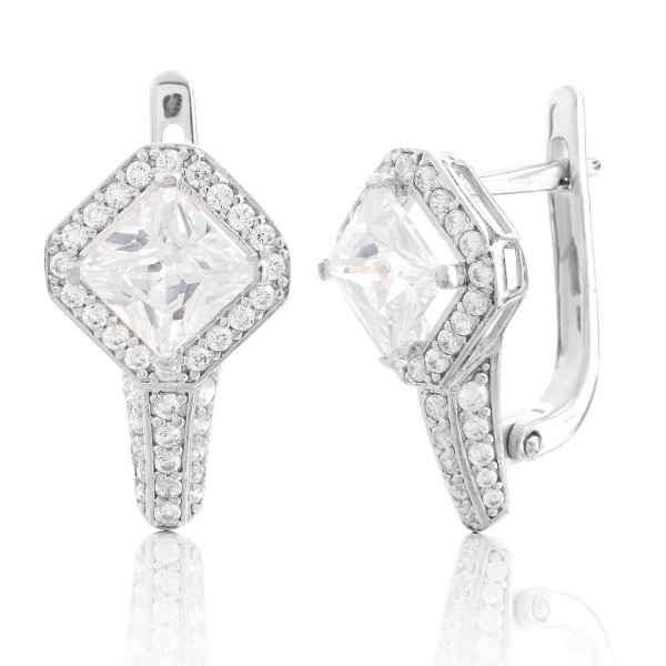 

Серебряные серьги Silver925 с фианитом 4.12 гр