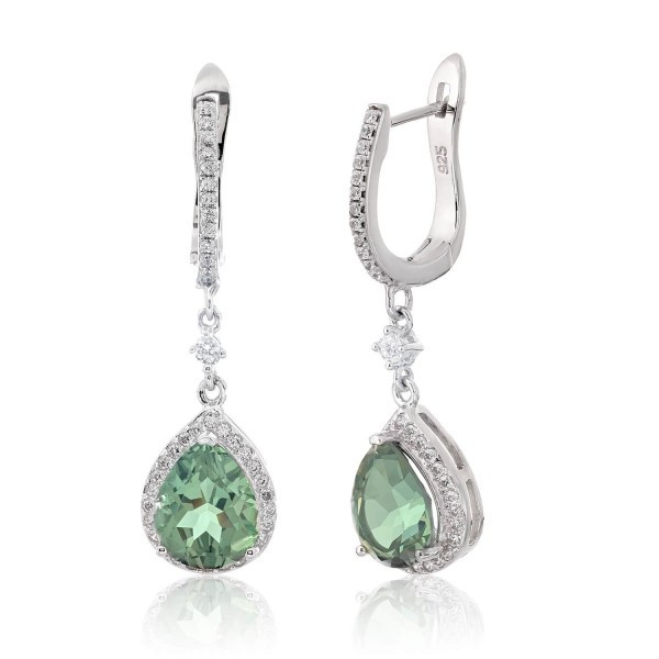 

Серебряные серьги Silver925 с зеленым аметистом 5,09 гр