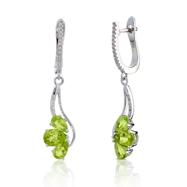 

Серебряные серьги Silver925 с перидотом 5,76 гр