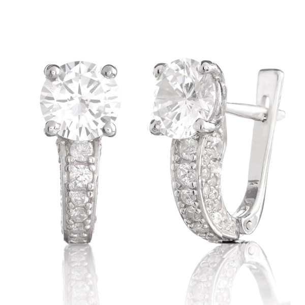 

Серебряные серьги Silver925 с фианитом 4.09 гр