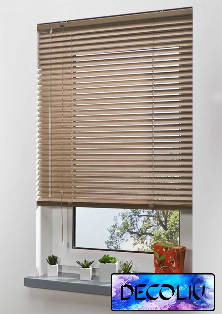 

Жалюзи DECOLIV Горизонтальные алюминиевые розовое золото металлик код 478а 120*150см