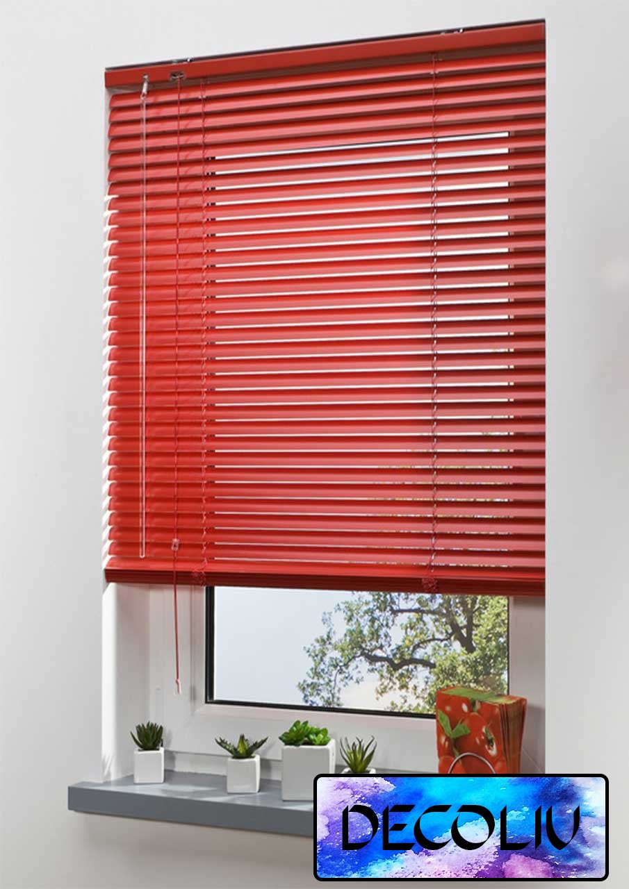 

Жалюзи DECOLIV Горизонтальные алюминиевые красные код 468 120*150см