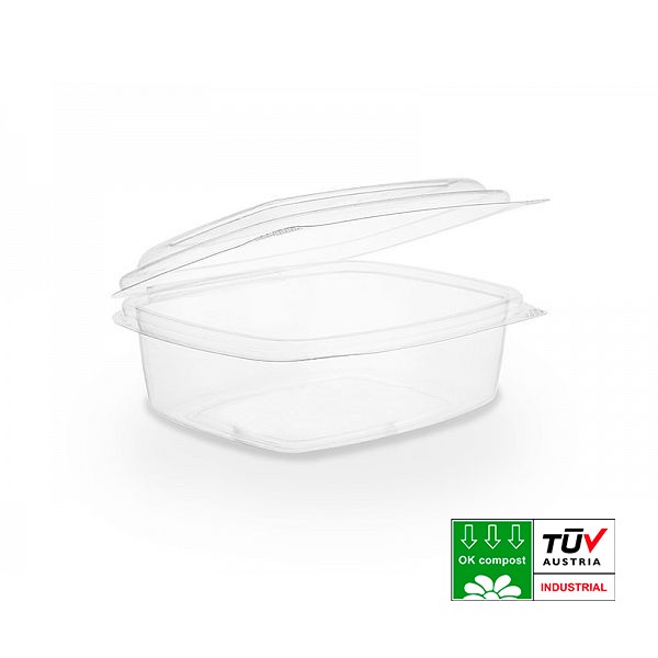 

Контейнер с откидной крышкой из крахмала Vegware 360мл прозрачный 50 шт. VHD-12