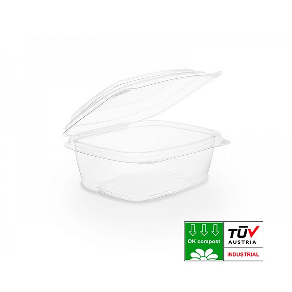 

Контейнер с откидной крышкой из крахмала Vegware 240мл прозрачный 50 шт. VHD-08
