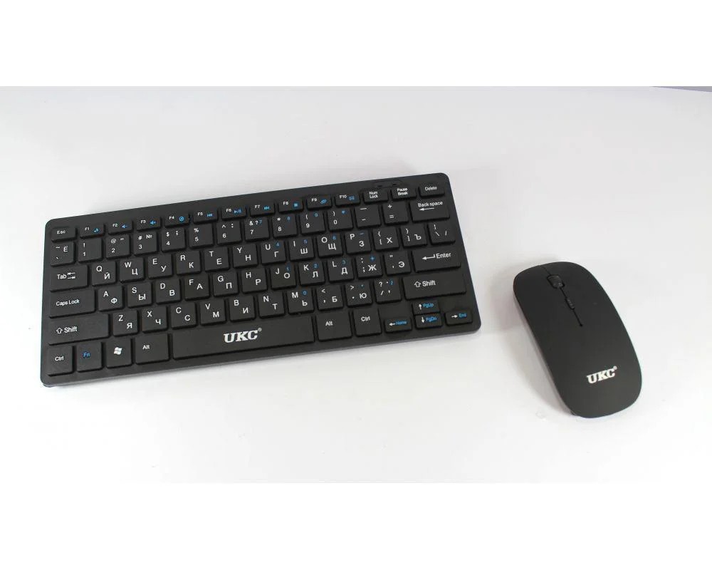 

Беспроводная русская клавиатура mini и мышь keyboard UKC WI 1214 Чёрная