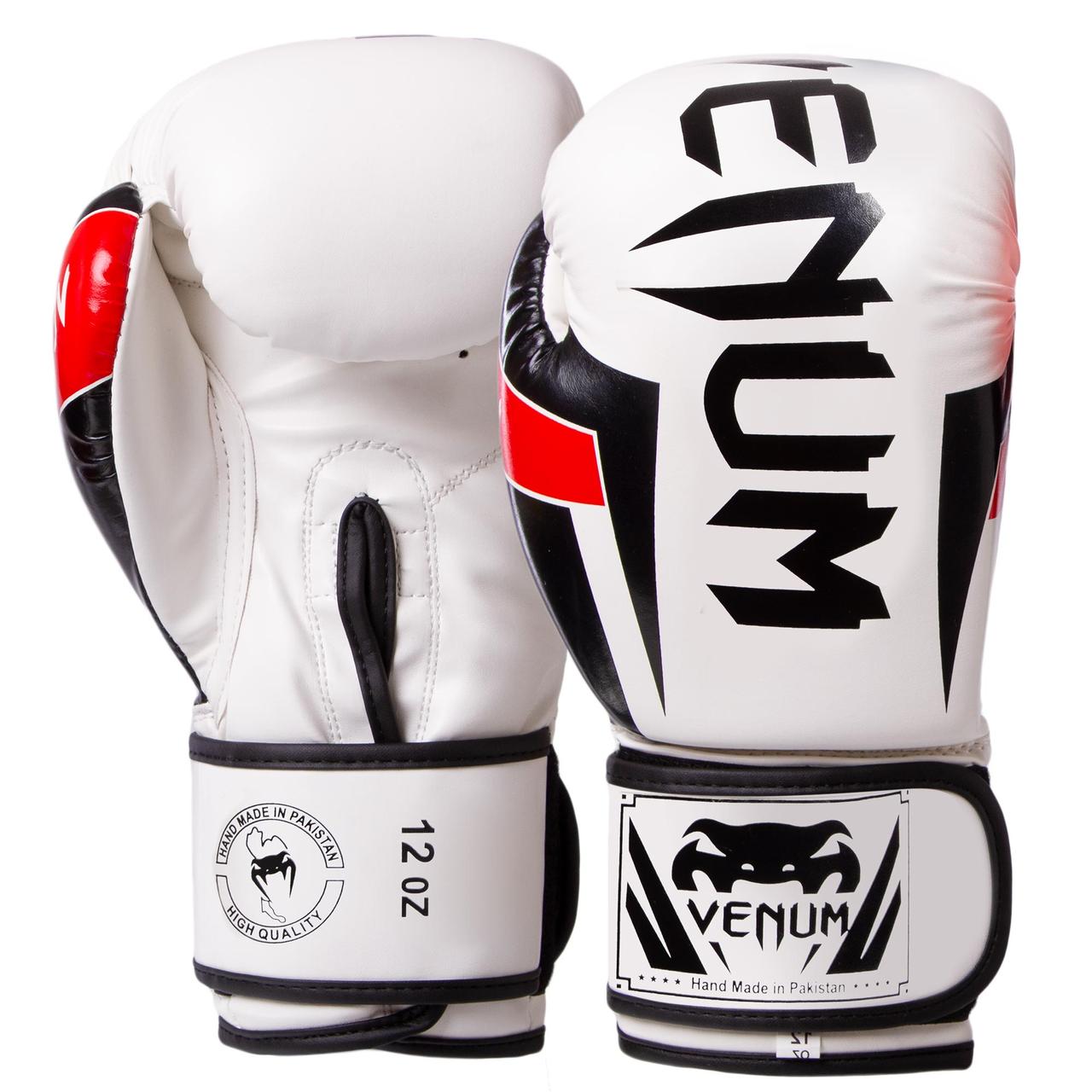 

Перчатки для бокса и единоборств Venum Elite Heroe 5338 White-Black 10 унций