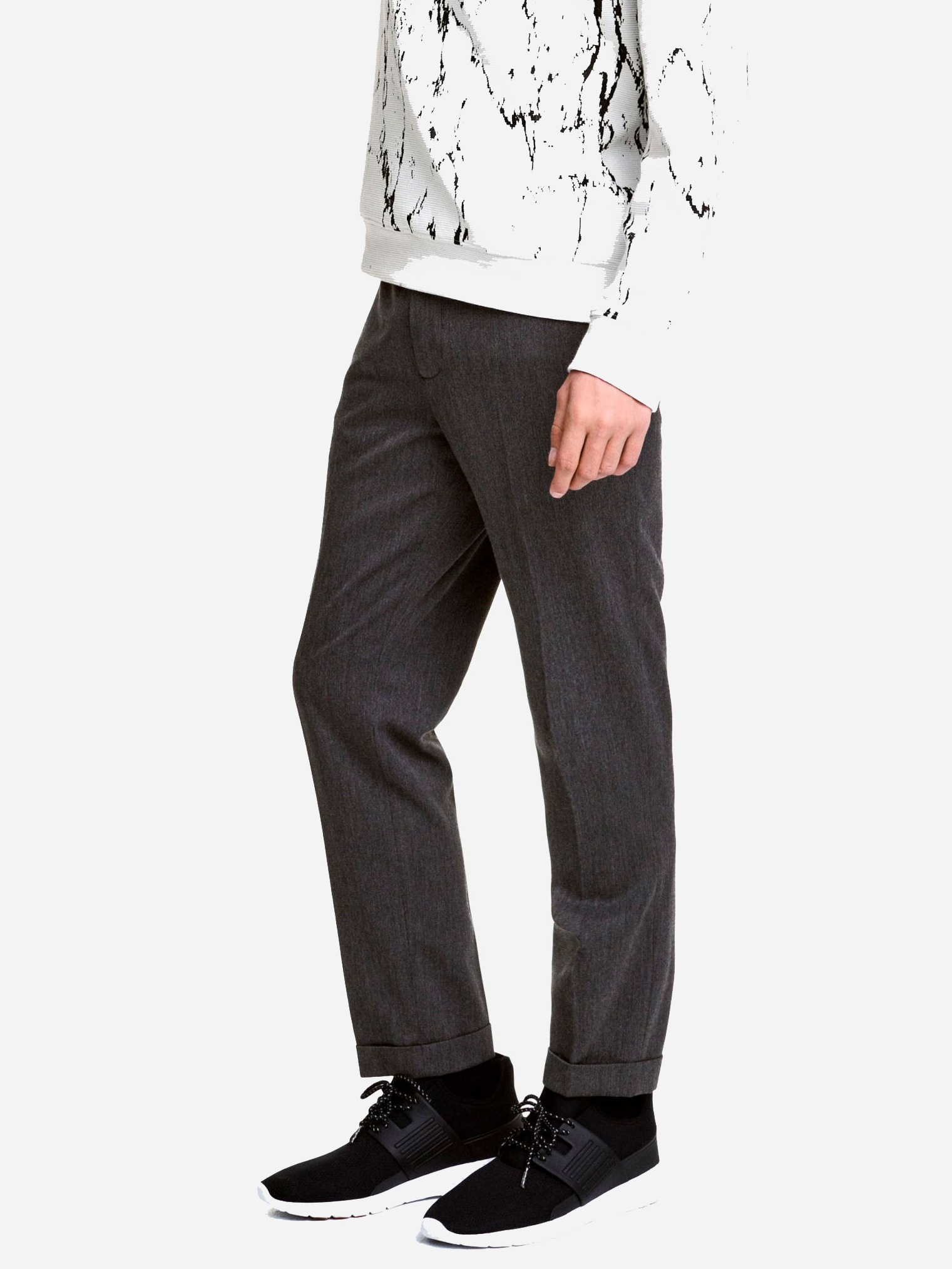 

Брюки H&M 04VWY89 48 Серые меланж