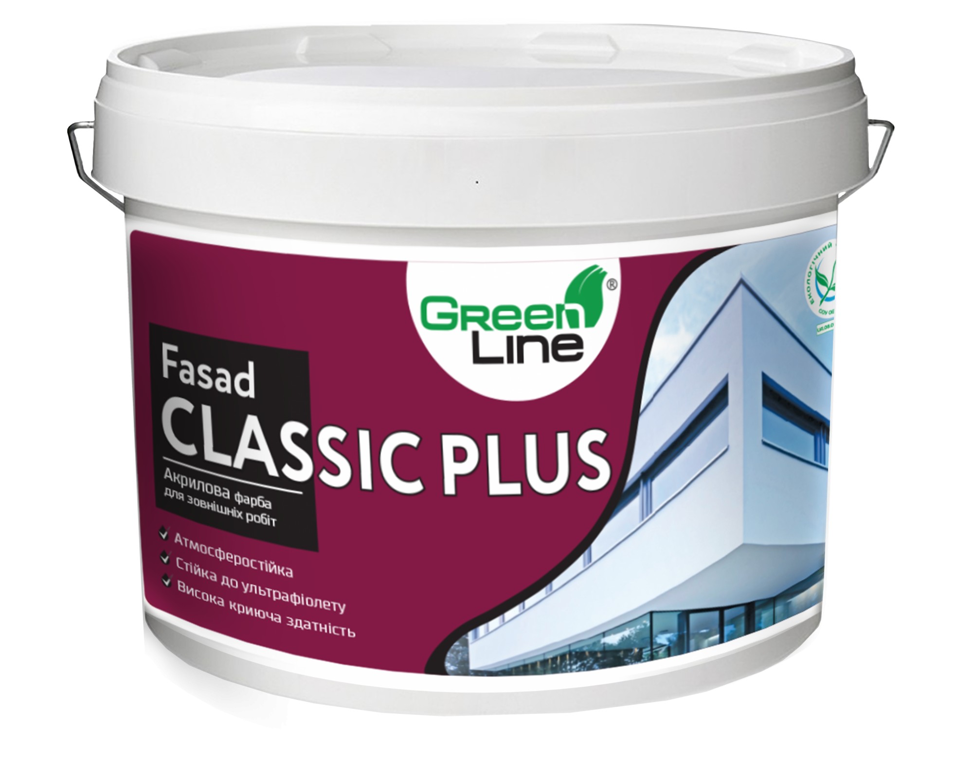 

Фасадная акриловая краска Green Line Fasad Classic Plus 10л