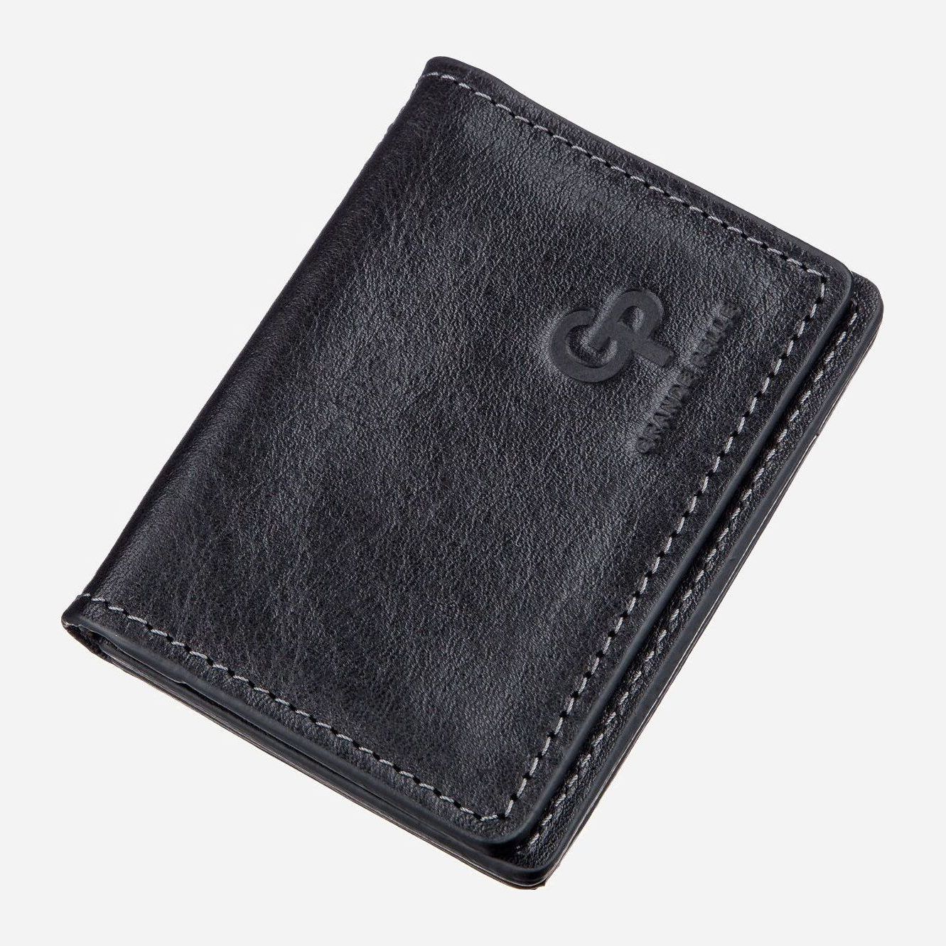Акция на Кожаный зажим для денег Grande Pelle leather-11193 Черный от Rozetka UA