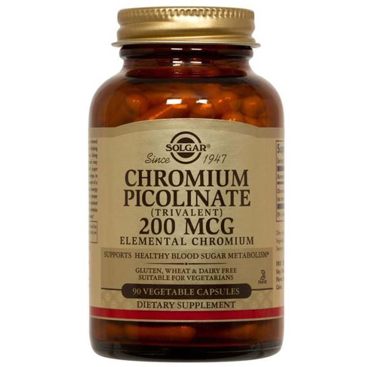 

Минералы Solgar Хром Пиколинат Chromium Picolinate 200 мкг 90 вегетарианских капсул