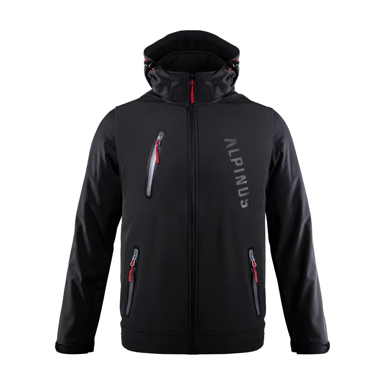 

Демисезонная мужская куртка софтшелл с капюшоном Alpinus Denali L черная (BR43381-L)