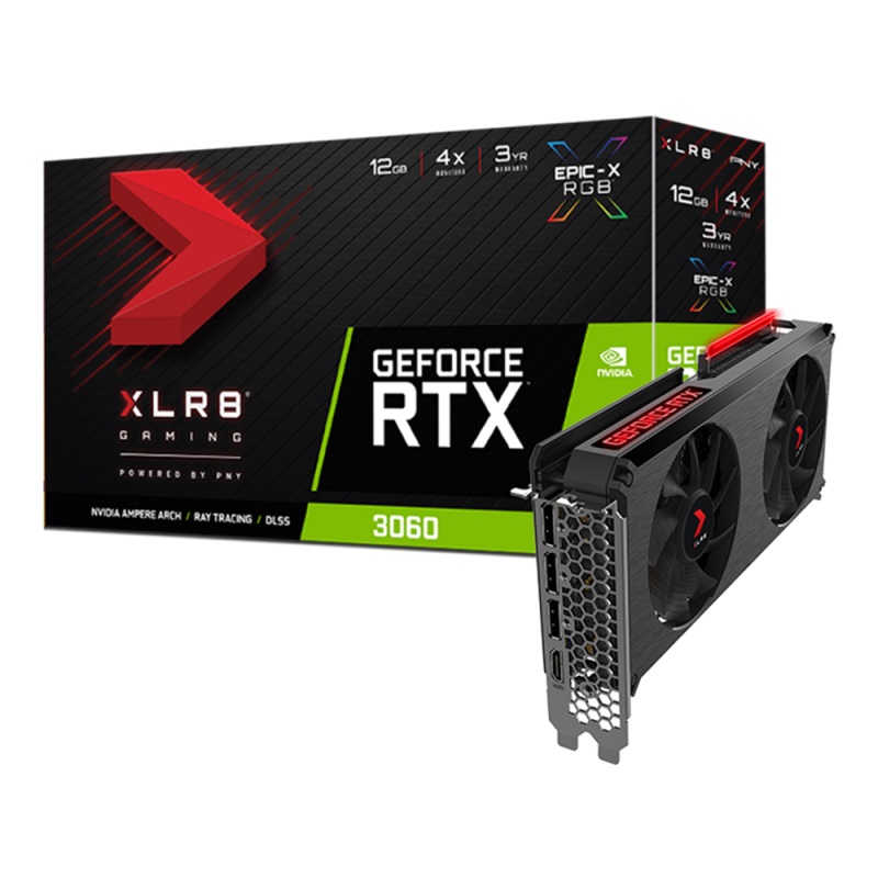 

Видеокарта PNY GeForce RTX 3060 12GB XLR8 Gaming REVEL EPIC-X RGB Dual Fan Edition (VCG306012DFXPPB) non-LHR