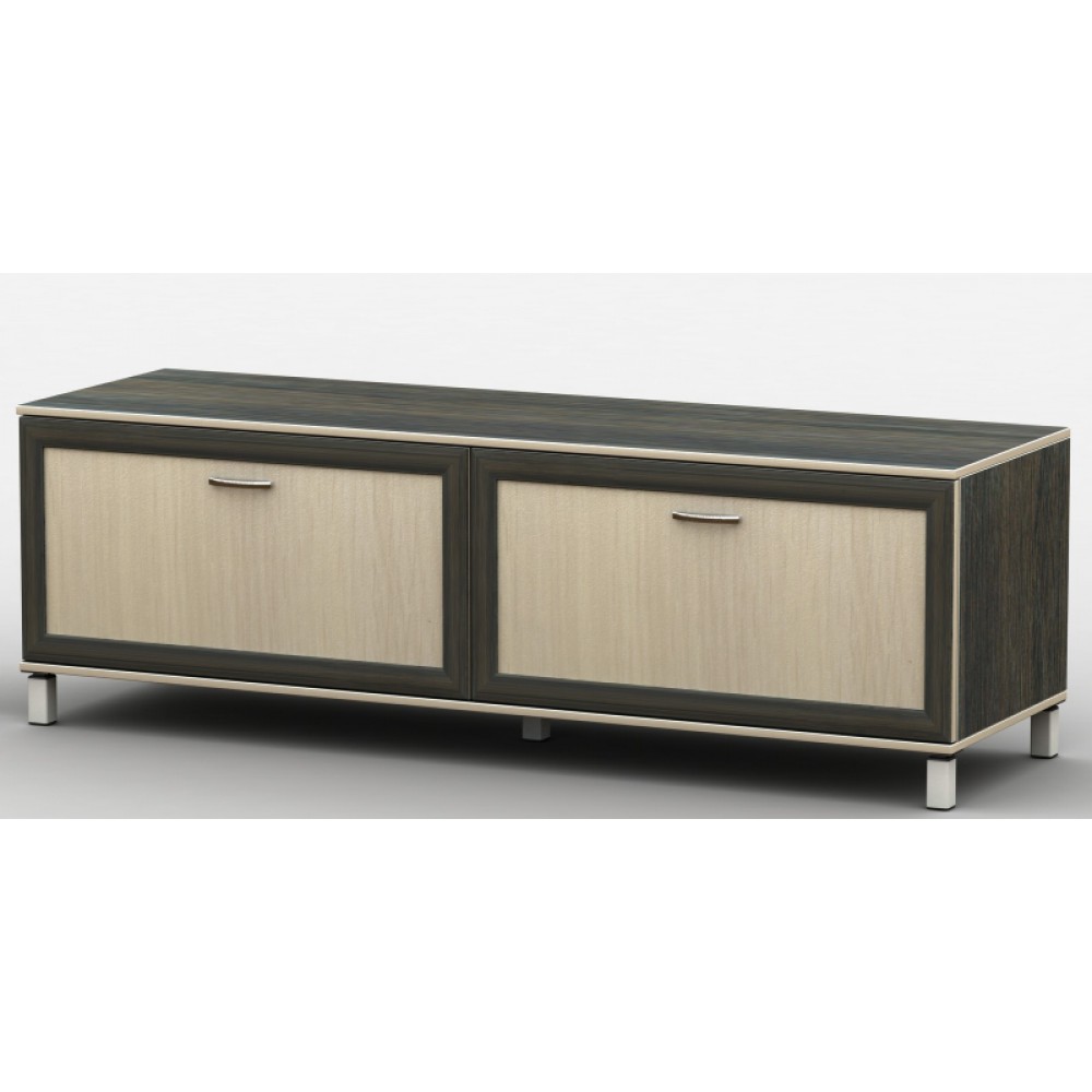 

Тумба под телевизор в гостиную из ДСП/МДФ Кромка ПВХ ТВ-221 АКМ Тиса мебель Венге/Дуб молочный