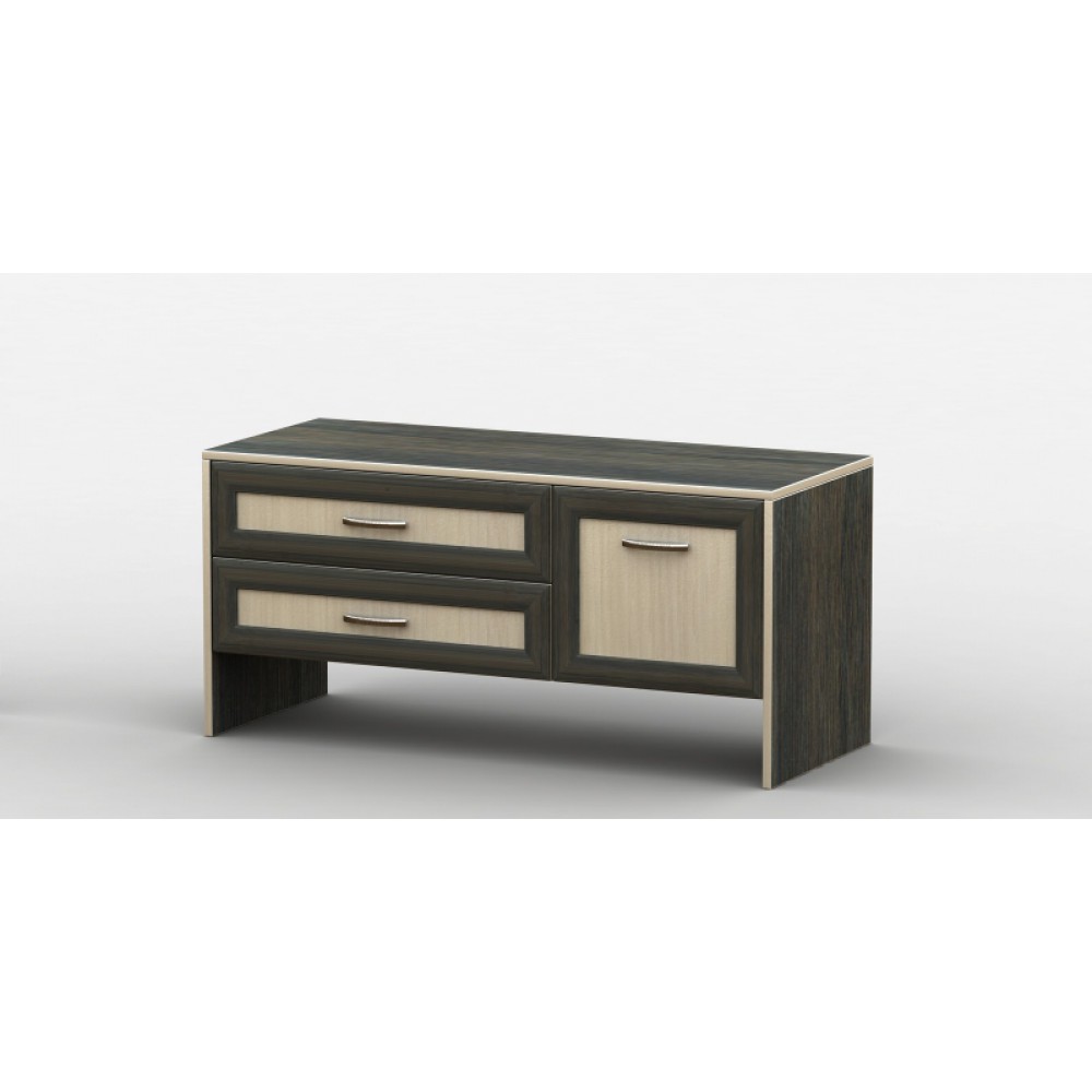 

Тумба под телевизор в гостиную из ДСП/МДФ Кромка ПВХ ТВ-235 АКМ Тиса мебель Венге/Дуб молочный