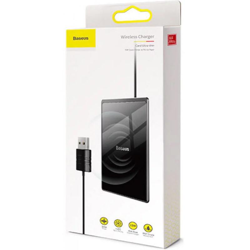 

Беспроводное зарядное устройство Baseus Card Ultra Thin для смартфонов с технологией Qi WX01B-01, Black