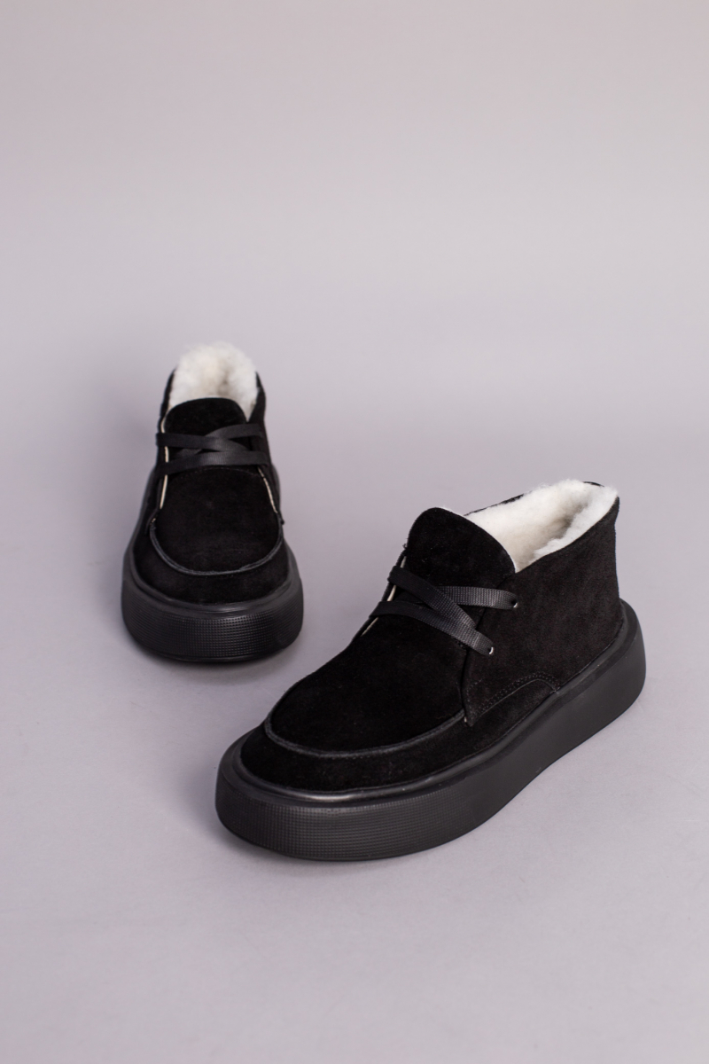 

Кеди жіночі замшеві зимові LuxuryShoes 8209-3з/41 (26,5 см) Чорні