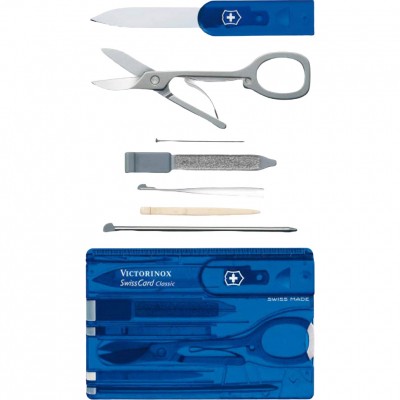 

Нож Victorinox SwissCard Transparent Blue (0.7122.T2)