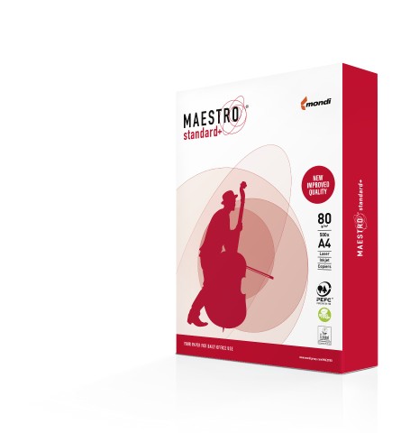 

Бумага офисная Maestro Standard+ A4 80 г/м2 B класс 500 листов белая (MS.A4.80.ST)