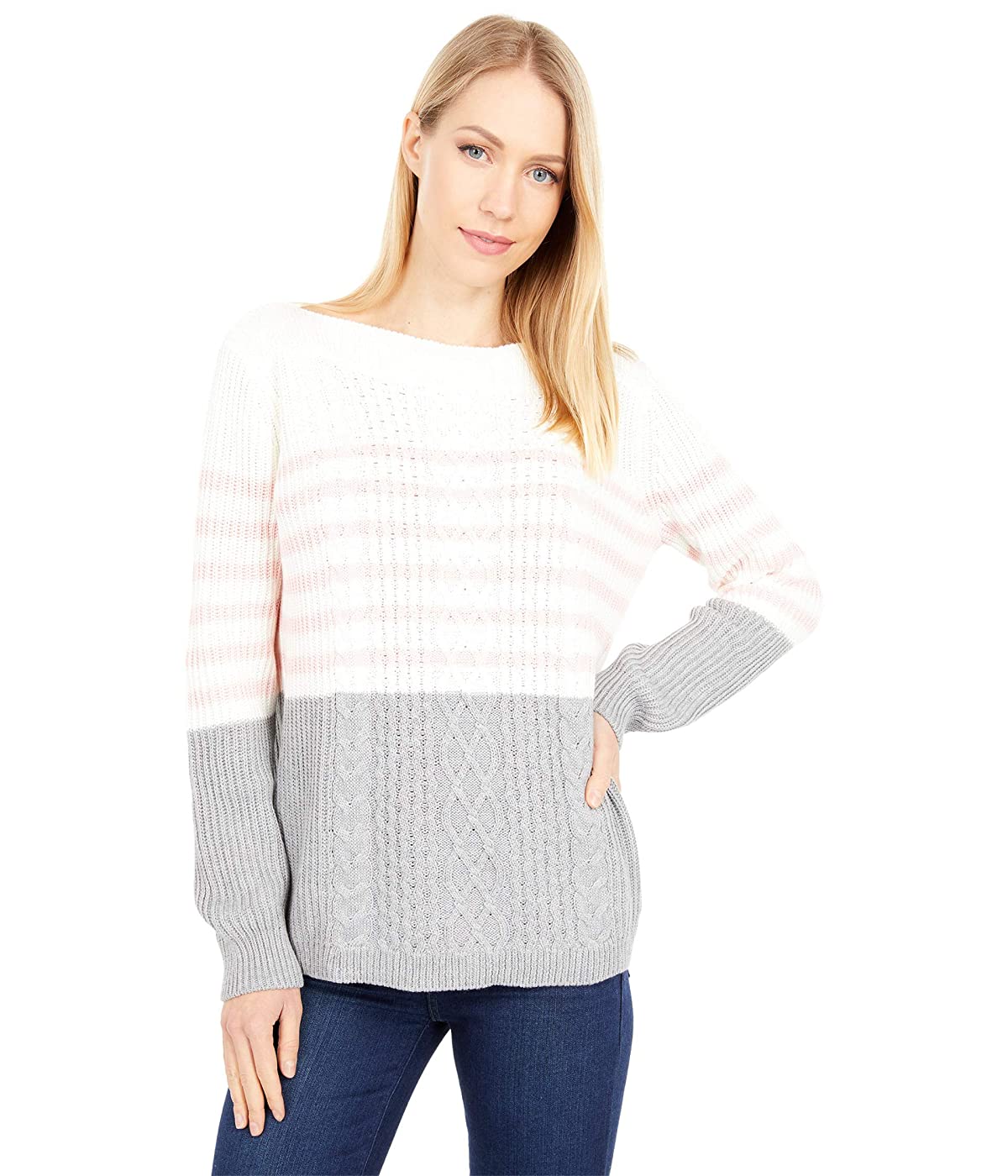 

Свитер Tommy Hilfiger Cate Veri Striped Cable Ivory Multi, L (48)