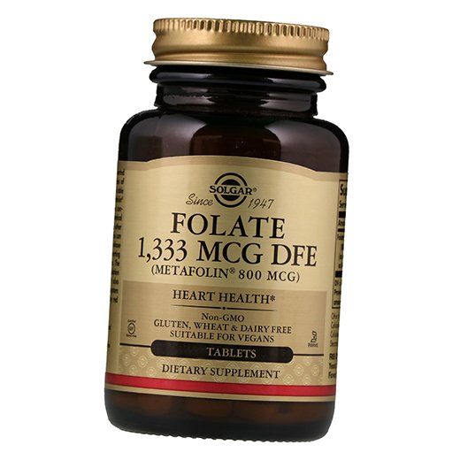 

Фолат, метафолин, Folate 800, Solgar 50таб (36313086)