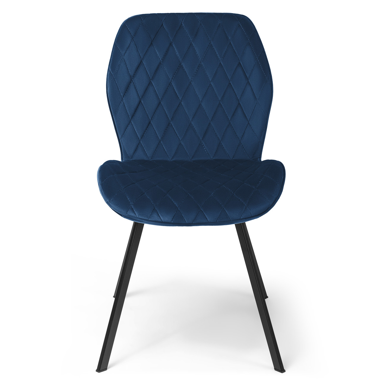 

Стул обеденный синий с бархатной оббивкой Ella blue velvet Carveli