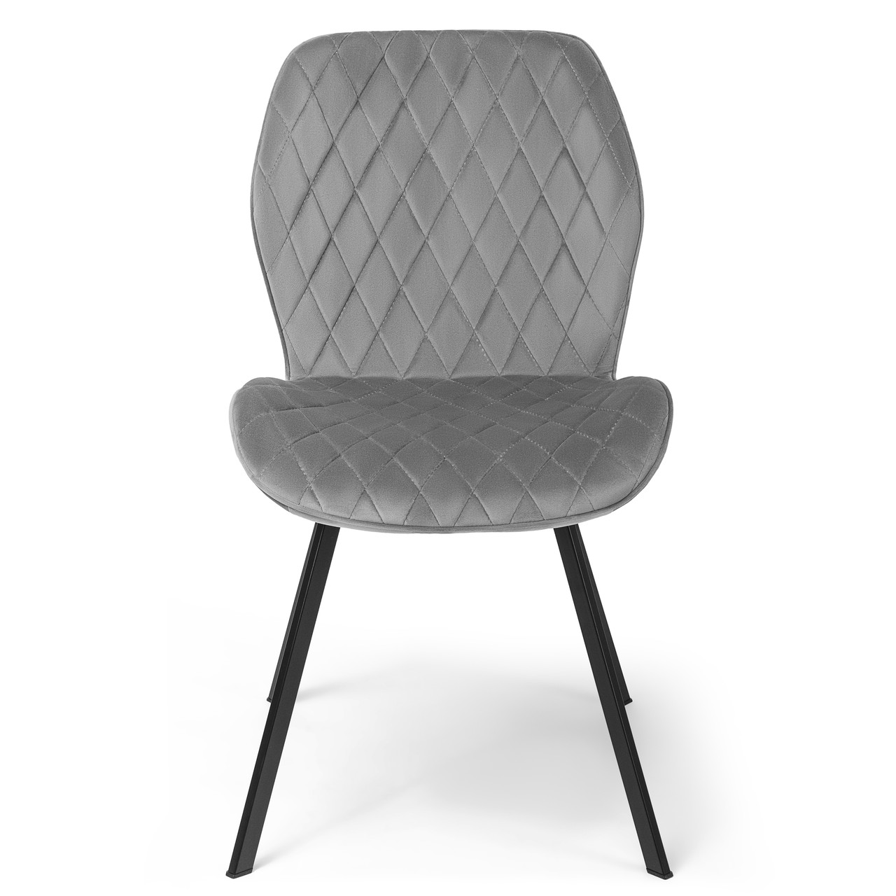 

Стул обеденный серый с бархатной оббивкой grey velvet Ella Carveli