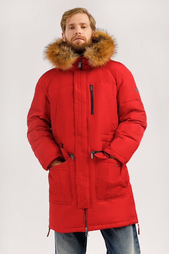 

Мужской удлиненный пуховик с меховой опушкой Finn Flare 12922003W-300  Красный, Мужской удлиненный пуховик с меховой опушкой Finn Flare 12922003W-300 XL Красный