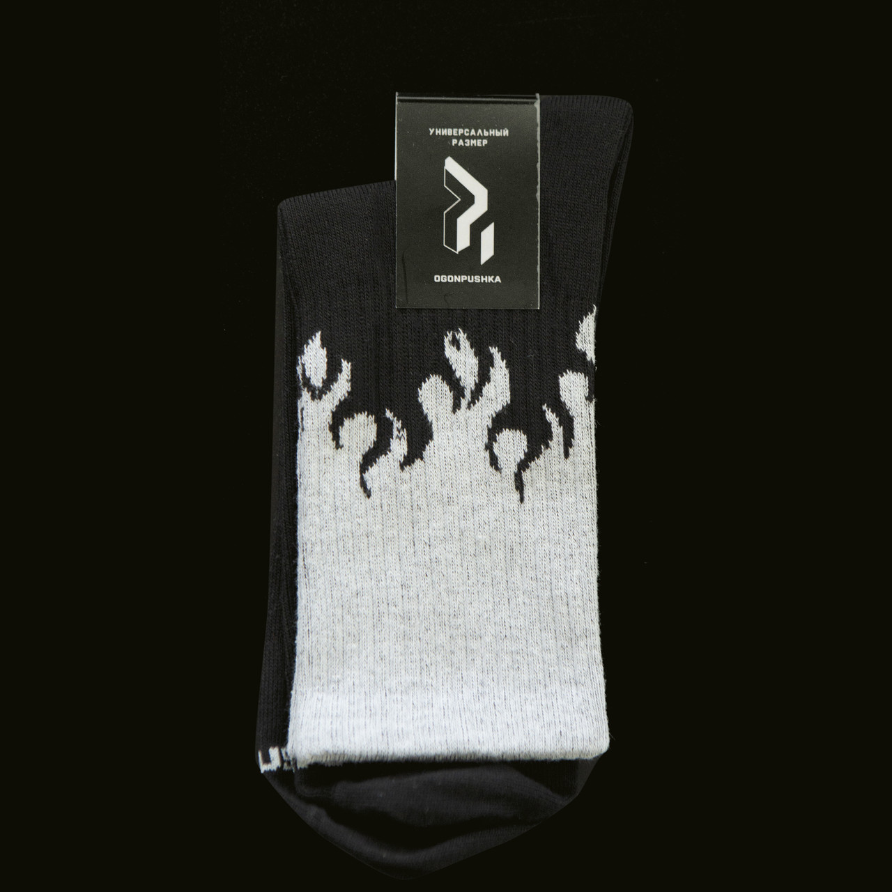 

Длинные носки унисекс Fire Round Черно-серые